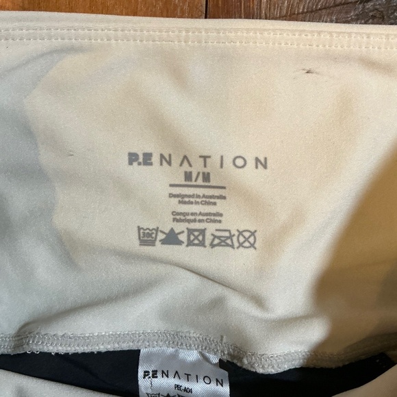 PE Nation Black and Beige Colorblock Leggings Women’s Size M Medium - Picture 5 of 9